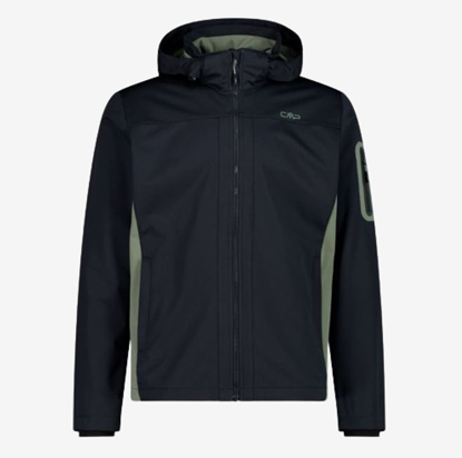 CMP m jakna 39A5027 11UR ZIP HOOD LIGHT SOFTSHELL black white