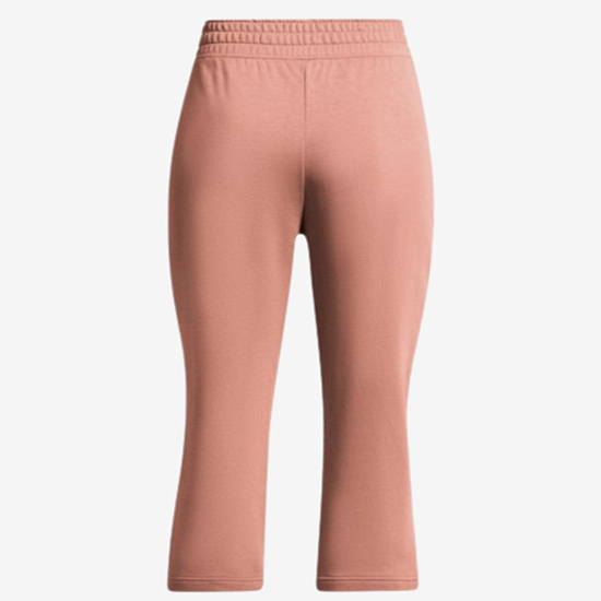 UNDER ARMOUR ž hlače 1382737-696 UA RIVAL TERRY WIDE LEG CROP PANTS canyon pink white