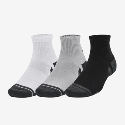 UNDER ARMOUR nogavice 1379510-011 PERFORMANCE TECH QUARTER 3-PACK white grey black