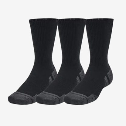 UNDER ARMOUR nogavice 1379512-001 PERFORMANCE TECH 3-PACK CREW SOCKS black grey