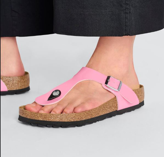 BIRKENSTOCK natikači 1026937 GIZEH -regular- patent candy pink black