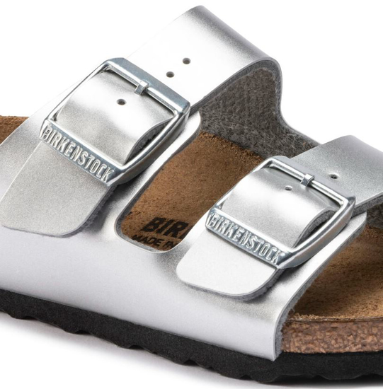 BIRKENSTOCK natikači 1019400 ARIZONA -narrow- electric metallic silver