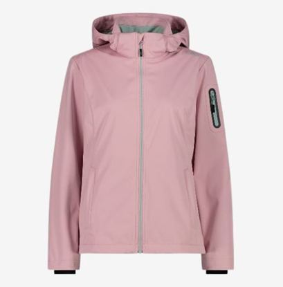 CMP ž softshell 39A5016 B504 JACKET ZIP HOOD light rose