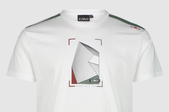 CMP m majica 34F5977 A001 T-SHIRT WITH PRINT white