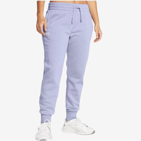 UNDER ARMOUR ž hlače 1379438-539 RIVAL FLEECE JOGGERS celeste white