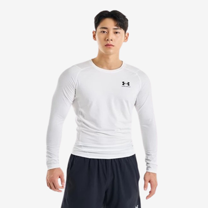 UNDER ARMOUR m majica 1361524-100 HEATGEAR LONG COMP white