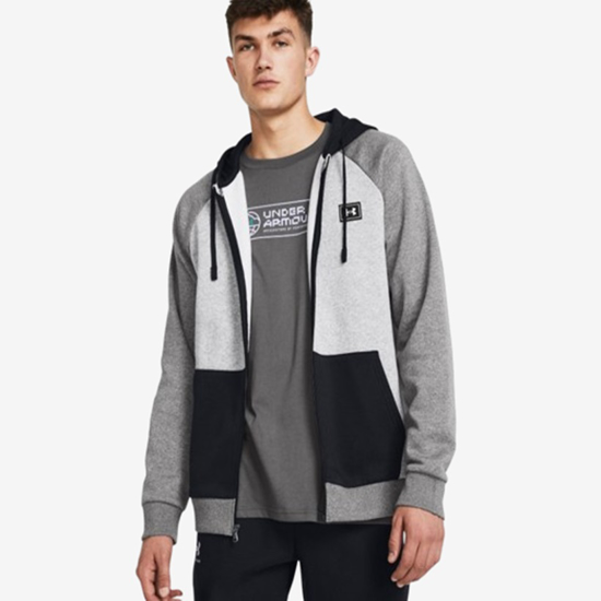 UNDER ARMOUR m jopica 1383096-011 RIVAL FLEECE COLORBLOCK mod gray light heather castlerock light heather