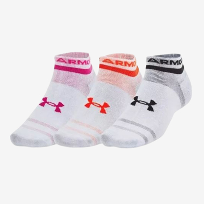 UNDER ARMOUR nogavice 1382958-101 ESSENTIAL CREW STRIPE SOCKS white