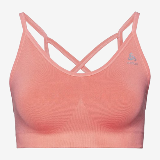 ODLO ž trening top 130601 30907 SEAMLESS SOFT SPORTS BRA living coral grey melange