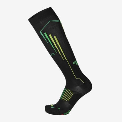 MICO tekaške nogavice CA01273 155 LIGHT WEIGHT COMPRESSION OXI-JET RUN LONG SOCKS black green
