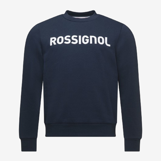 ROSSIGNOL m pulover RLKMS13 715 LOGO COTTON SWEATSHIRT ROUND NECK dark navy