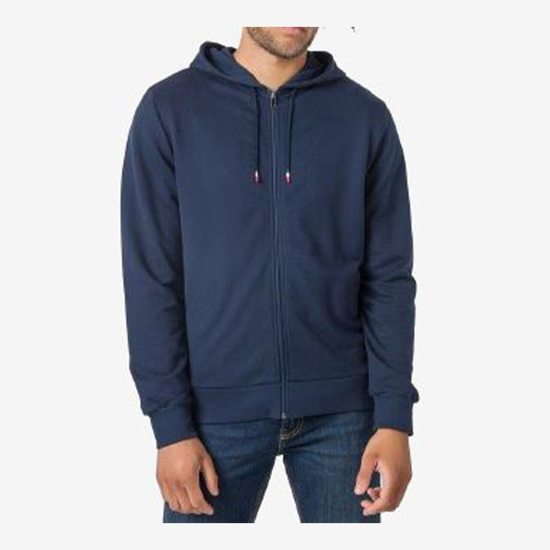 ROSSIGNOL m jopica RLKMS07 715 FULL-ZIP HOODED LOGO COTTON SWEATSHIRT dark navy