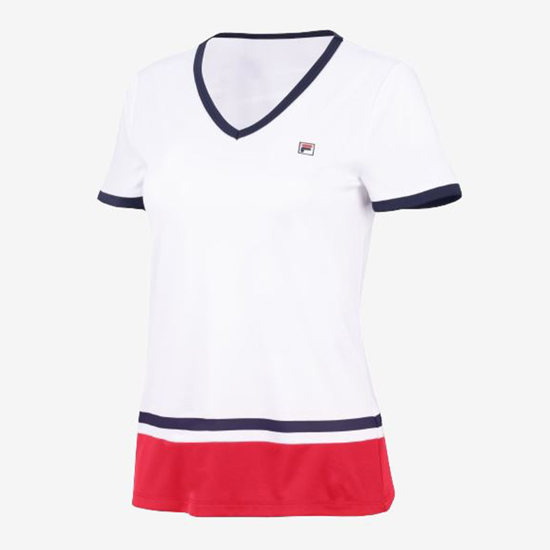 FILA ž majica FBL241301 0152 ELISABETH white red