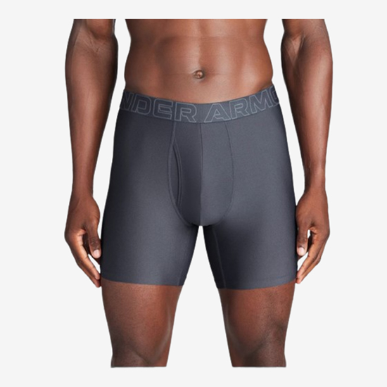 UNDER ARMOUR m spodnje hlače 1383884-044 PERFORMANCE TECH MESH 6'' 3-PACK BOXERJOCK®  downpour gray gravel