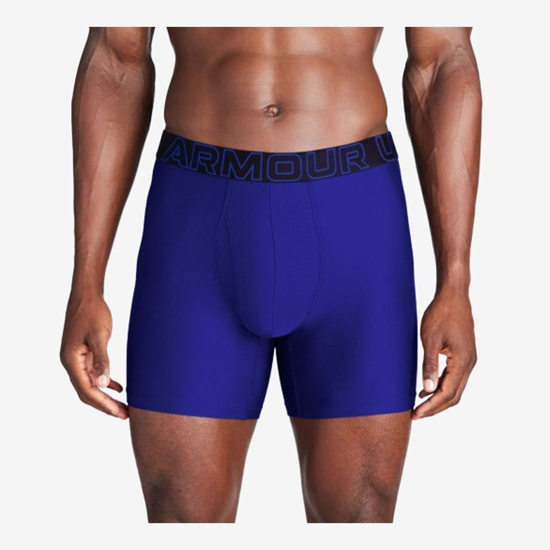 UNDER ARMOUR m spodnje hlače 1383878-400 PERFORMANCE TECH 6'' 3-PACK BOXERJOCK® royal steel full heather