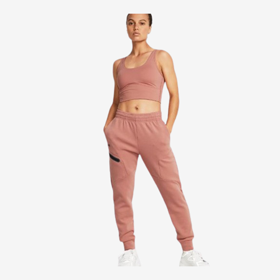 UNDER ARMOUR ž hlače 1379846-696 UNSTOPPABLE FLEECE JOGGERS canyon pink black