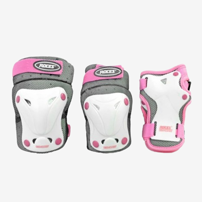 ROCES otr ščitniki set 301352 03 JR VENTILATED 3-PACK pink white