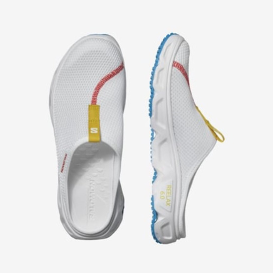 SALOMON m natikači 477161 REELAX SLIDE 6.0 white/transcend blue/lemon