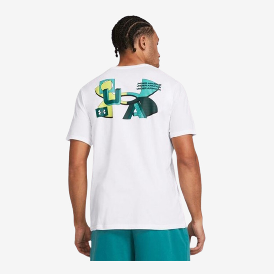 UNDER ARMOUR m majica 1382828-100COLOR BLOCK LOGO LEFT CHEST SHORT SLEEVE white
