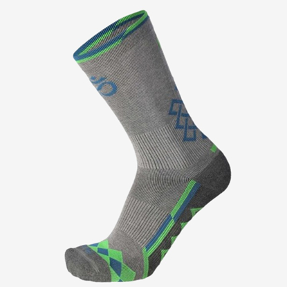 MICO pohodne nogavice CA01513 330 ODOR ZERO X-STATIC® ACTIVE TRAVEL CREW SOCKS - ANNAPURNA TREK LINE grey green