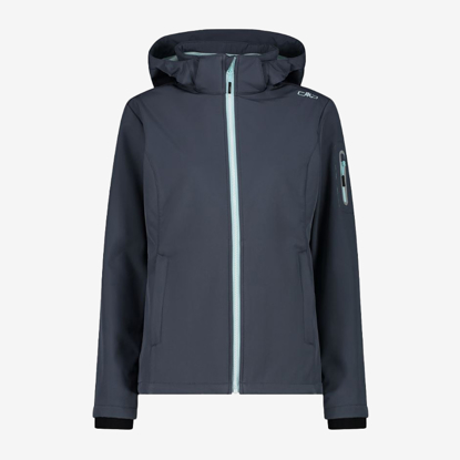 CMP ž softshell 39A5006 06US ZIP HOOD titanio acqua