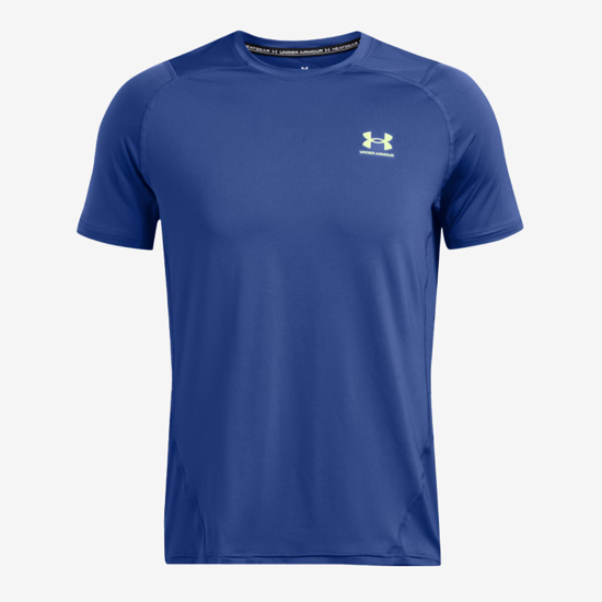 UNDER ARMOUR m majica 1383320-432 HEATGEAR FITTED GRAPHIC SHORT SLEEVE tech blue morph green