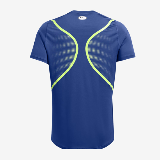 UNDER ARMOUR m majica 1383320-432 HEATGEAR FITTED GRAPHIC SHORT SLEEVE tech blue morph green