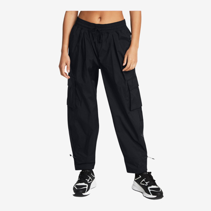 UNDER ARMOUR ž hlače 1386456-001 CRINKLE WOVEN PANTS black white