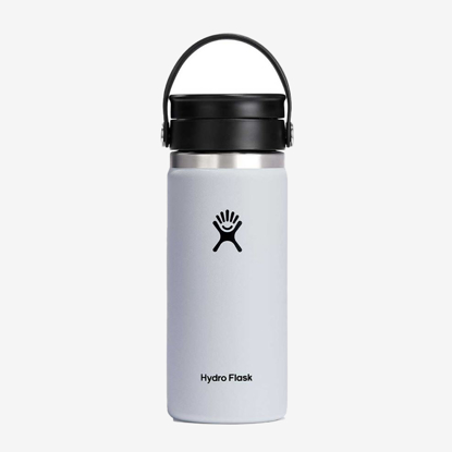 HYDRO FLASK 16 oz WIDE MOUTH FLEX SIP™ LID W16BCX110 473 ml white