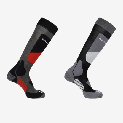 SALOMON odr smučarske nogavice 21683 S/ACCESS 2-PACK grey red