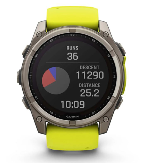 GARMIN športna ura FENIX® 8 SOLAR 010-02907-21 sapphire titanium with amp yellow graphite silicone band, 51 mm