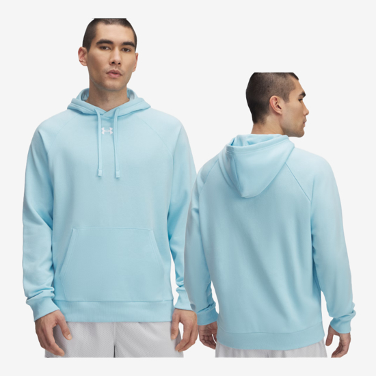 UNDER ARMOUR m kapucar 1379757-494 RIVAL FLEECE HOODIE stream white