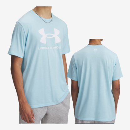 UNDER ARMOUR m majica 1382911-494 LOGO SHORT SLEEVE stream white