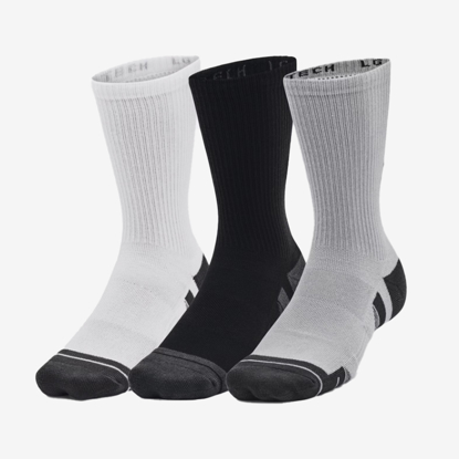 UNDER ARMOUR nogavice 1379512-011 PERFORMANCE TECH 3-PACK CREW SOCKS mod grey white