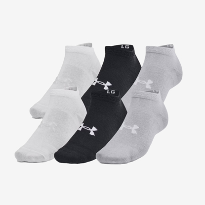UNDER ARMOUR nogavice 1386239-002 ESSENTIAL 6-PACK LOW CUT SOCKS black halo gray