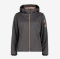 CMP ž softshell LIGHT SOFTSHELL JACKET WITH DETACHABLE HOOD terra melange