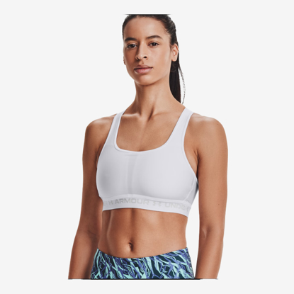 UNDER ARMOUR ž trening top 1361034-100 MID CROSSBACK SPORTS BRA white