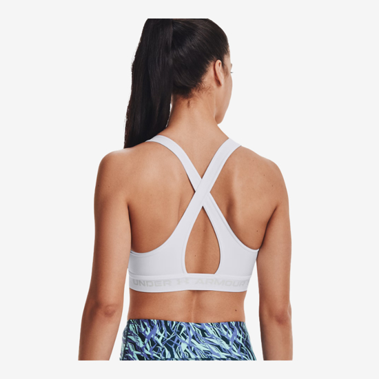 UNDER ARMOUR ž trening top 1361034-100 MID CROSSBACK SPORTS BRA white