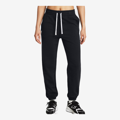 UNDER ARMOUR ž hlače 1382735-002 RIVAL TERRY JOGGERS black white