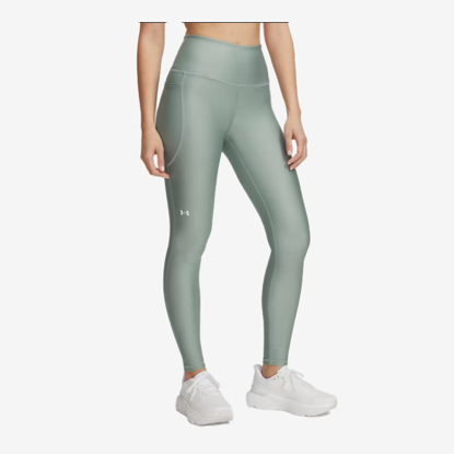UNDER ARMOUR ž legice 1365336-348 HEATGEAR NO-SLIP WAISTBAND FULL-LENGTH LEGGINGS silica green white