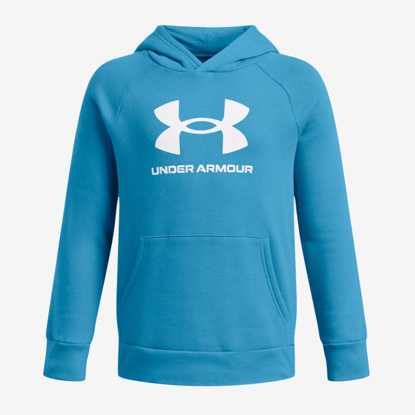 UNDER ARMOUR otr kapucar  1379791-452 RIVAL FLEECE BIG LOGO HOODIE ether blue white