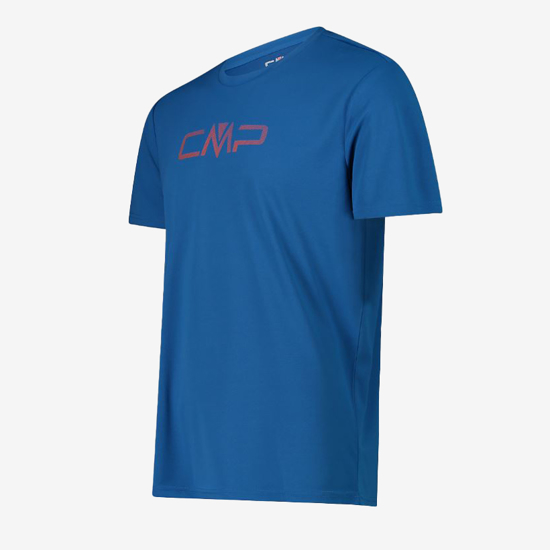 CMP m majica 39T7117P L988 ROUND NECK T-SHIRT WHIT CMP LOGO pacific