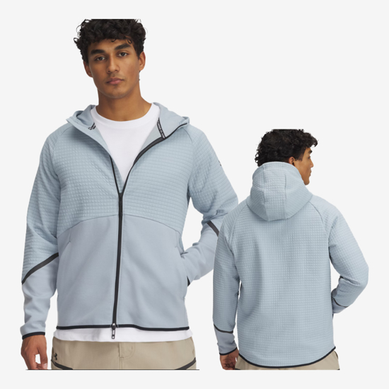 UNDER ARMOUR m jopica 1386543-465 UNSTOPPABLE FLEECE GRID FULL-ZIP harbor blue black