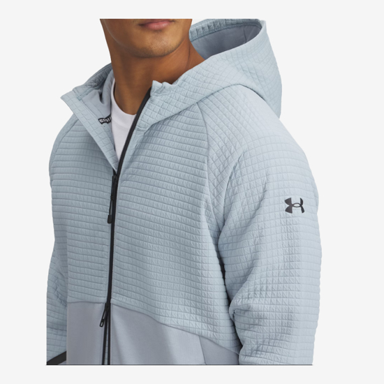 UNDER ARMOUR m jopica 1386543-465 UNSTOPPABLE FLEECE GRID FULL-ZIP harbor blue black