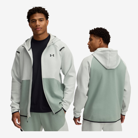 UNDER ARMOUR m jopica 1389352-377 UNSTOPPABLE FLEECE FULL-ZIP HOODIE hydro green silica green