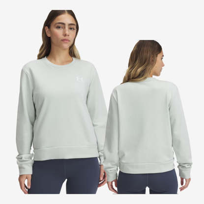 UNDER ARMOUR ž pulover 1389659-377 RIVAL TERRY CREW hydro green white