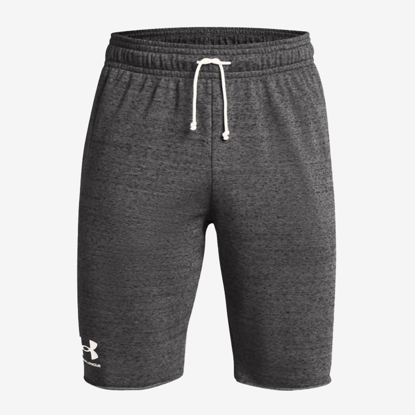 UNDER ARMOUR m hlače 1361631-025 RIVAL TERRY SHORTS castlerock light heather onyx white