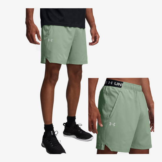 UNDER ARMOUR m hlače 1390054-348 VANISH WOVEN GRAPHIC SHORTS silica green hydro green