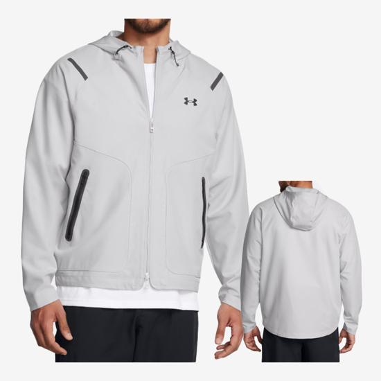 UNDER ARMOUR m jakna 1389354-014 UNSTOPPABLE LEFT CHEST JACKET halo gray black
