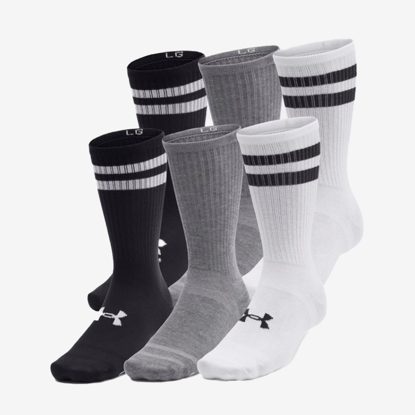 UNDER ARMOUR nogavice 1387058-101 ESSENTIAL 6-PACK CREW SOCKS white black